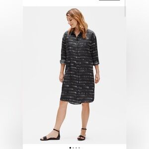 Eileen Fisher Silk Organic Cotton Dash Shirtdress
